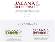 Tablet Screenshot of jacanaenterprises.com